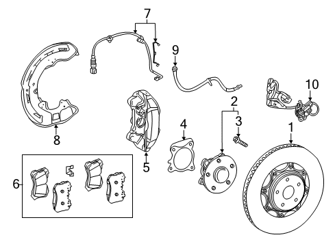 2021 Lexus LS500h Front Brakes CYLINDER KIT, FR DIS Diagram for 04478-50050