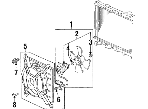 1997 Acura TL Cooling System, Radiator, Water Pump, Cooling Fan, Oil Cooler Shroud (Sak) Diagram for 19015-PV3-005