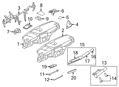 2011 BMW 740i Instrument Panel Components Lock Ring Diagram for 64118247773