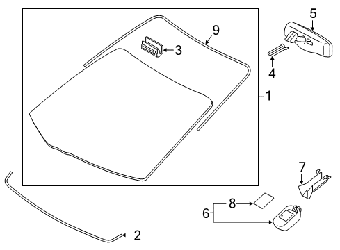 2019 Toyota Sienna Wiper & Washer Components Windshield Diagram for 56101-08150