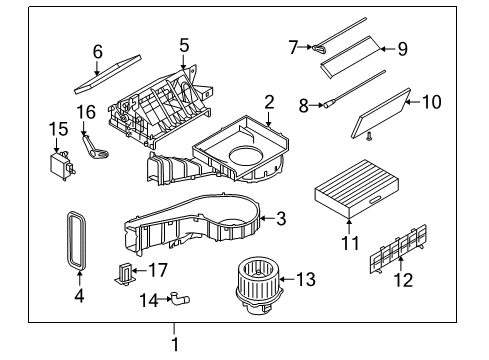 2007 Kia Amanti Blower Motor & Fan Case-Blower Upper Diagram for 971023F100