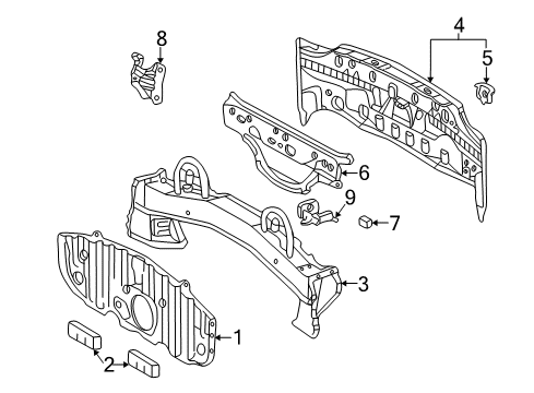 2009 Lexus SC430 Rear Body Pad, Noise Shutter, No.1 Diagram for 61824-24020