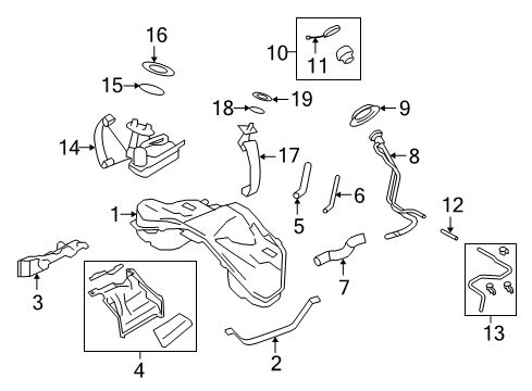 2021 Nissan GT-R Senders Fuel Tank Assembly Diagram for 17202-80B1A