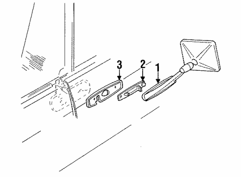 1985 GMC K3500 Outside Mirrors Mirror Asm, Outside Rear View Diagram for 326174