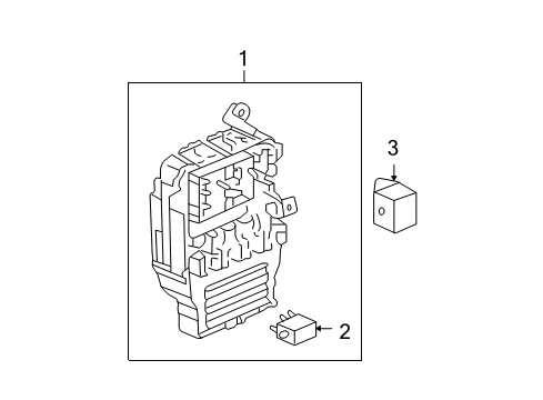 2009 Acura MDX Fuse & Relay Box Assembly, Fuse Diagram for 38200-STX-A02