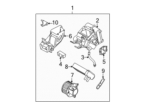 2014 Nissan Armada A/C Evaporator Components Actuator Assembly Diagram for 27743-ZZ50A