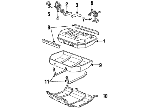 1996 GMC K2500 Suburban Diesel Fuel Supply Pipe, Fuel Tank Filler Diagram for 15712149