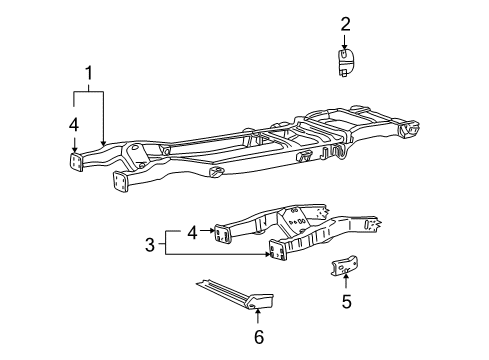 2005 Ford Excursion Frame & Components Mount Bracket Diagram for 4C3Z-5340-AB