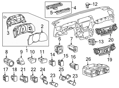 2011 Toyota 4Runner Automatic Temperature Controls Hazard Switch Diagram for 84332-35091