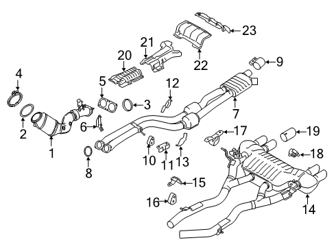 2020 BMW M2 Exhaust Components Catalytic Converter Diagram for 18308689368