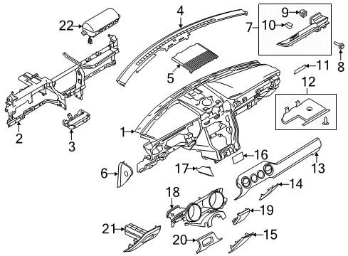 2015 Ford Mustang Instrument Panel Trim Cover Diagram for FR3Z-6304338-AJ