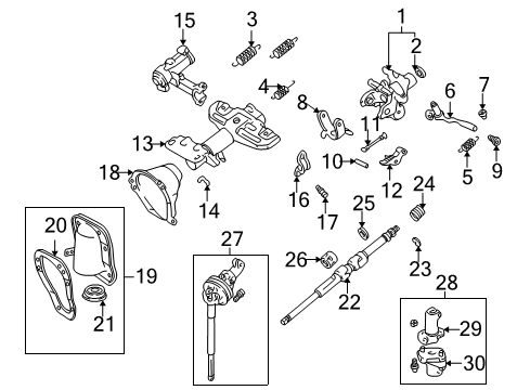 2001 Toyota 4Runner Steering Column & Wheel, Steering Gear & Linkage Ring, Shaft Snap Diagram for 90520-17042
