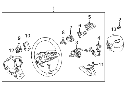 2019 Cadillac XT4 Steering Column & Wheel, Steering Gear & Linkage Shift Paddle Diagram for 13528950