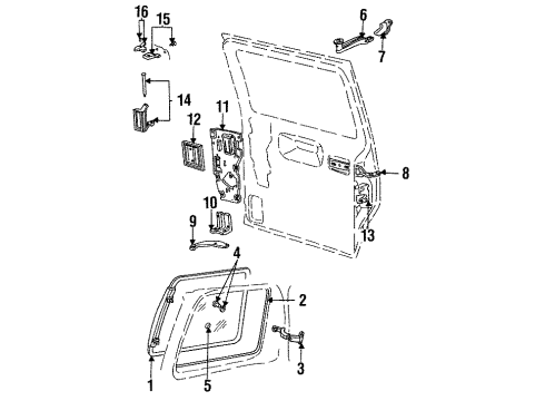 1984 Plymouth Voyager Sliding Door Latch Asm Body Side Vent W Diagram for 5257683