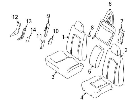 2006 Ford Expedition Front Seat Components Seat Cushion Pad Diagram for 5L1Z-7862901-EAA