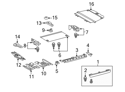 2012 Lexus GX460 Interior Trim - Rear Body Reinforce Panel Bracket Diagram for 58459-60010