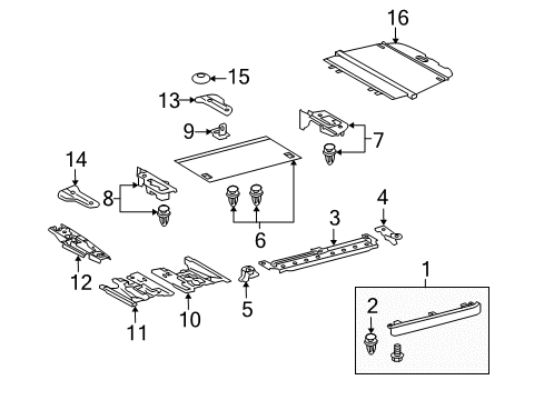 2012 Lexus GX460 Interior Trim - Rear Body Board, Rear Floor, Rear Diagram for 58417-60010-C0