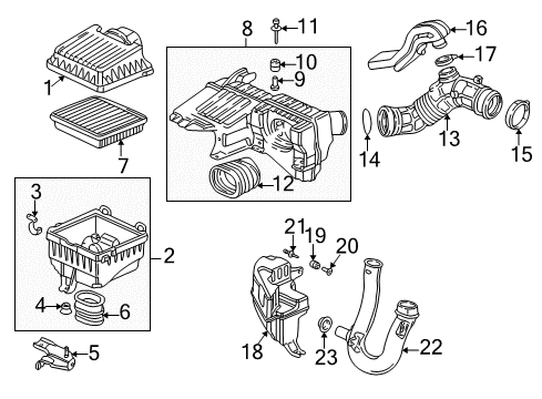 1997 Honda CR-V Filters Tube B, Air Flow Diagram for 17203-P2J-000