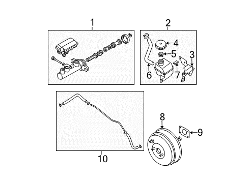 2006 Nissan Quest Hydraulic System Master Vacuum Assembly Diagram for 47210-CK100