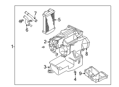 2002 Toyota 4Runner Heater Core & Control Valve Heater Assembly Diagram for 87150-35260