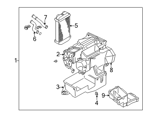 2000 Toyota 4Runner Heater Core & Control Valve Case Diagram for 87111-35321