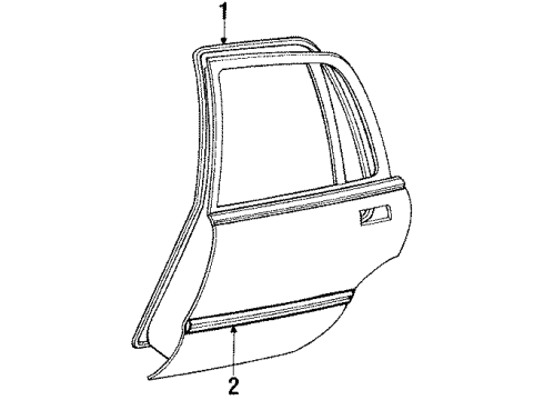 1984 Toyota Tercel Rear Door Weatherstrip Diagram for 67872-16050