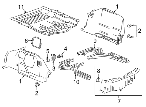 2018 Chevrolet Cruze Interior Trim - Rear Body Panel Support Diagram for 39023919