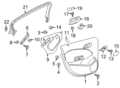 2016 Chevrolet Cruze Front Door Window Motor Diagram for 42671709