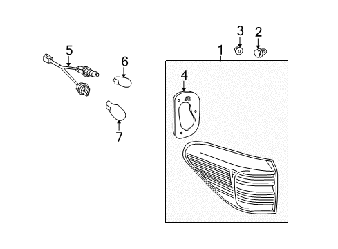 2011 Lexus RX350 Bulbs Lens & Body, Rear Combination Lamp, RH Diagram for 81551-48240
