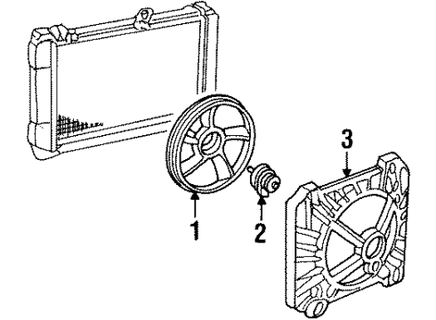 1988 Buick Century Cooling System, Radiator, Water Pump, Cooling Fan Shroud Kit, Engine Coolant Fan (Electric) Diagram for 22074779