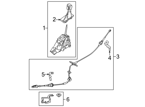 2019 Ford Escape Gear Shift Control - AT Gear Shift Assembly Diagram for GV6Z-7210-SB