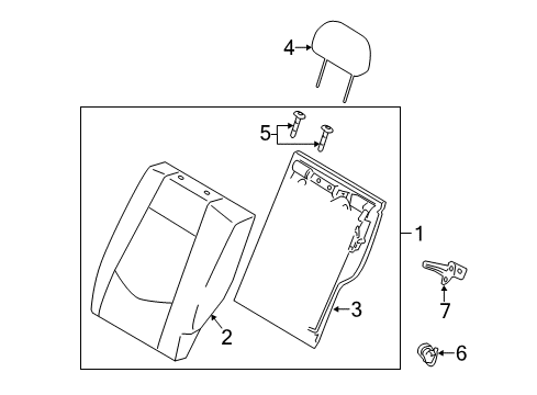 2011 Kia Forte Rear Seat Components Frame & Lock Assembly-Rear Diagram for 893101M900