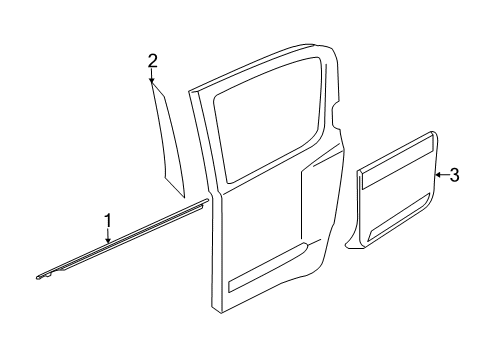 2005 Infiniti QX56 Exterior Trim - Rear Door Moulding-Rear Door, RH Diagram for 82870-7S680