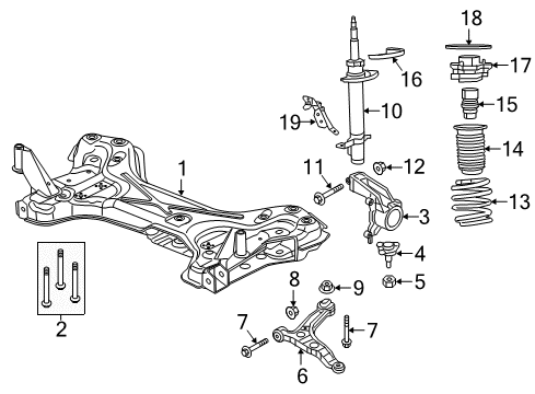 2019 Ram ProMaster 3500 Front Suspension Components, Lower Control Arm, Stabilizer Bar, Struts & Components STRUT-Front Suspension Diagram for 68185556AF