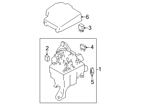 2013 Scion FR-S Fuse & Relay Upper Cover Diagram for SU003-02433