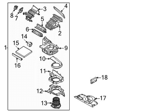 2021 Kia Sorento Blower Motor & Fan Door Assembly-Intake Diagram for 97122L1200