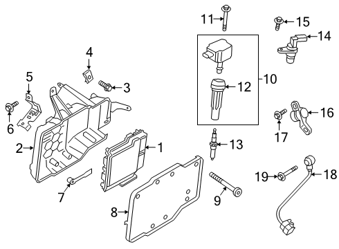 2020 Ford Transit Connect Powertrain Control Support Bracket Diagram for KV6Z-12A659-C