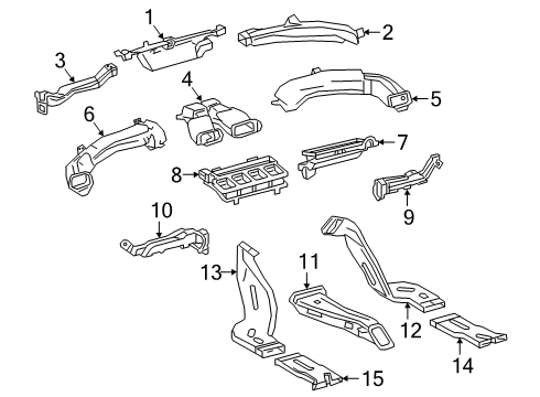 2019 Lexus ES350 Ducts Side Duct Diagram for 87201-33410