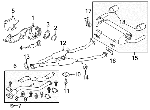 2017 Infiniti Q50 Exhaust Components Bolt Diagram for 11298-AG90A