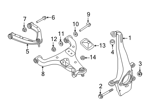 2020 Nissan Titan Front Suspension Components STOPPER INSULAT Diagram for 55044-EZ60A