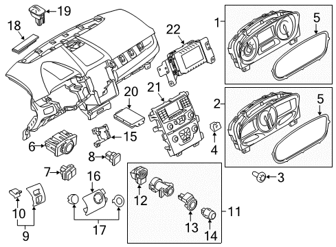 2013 Ford Edge Anti-Theft Components Headlamp Switch Diagram for CT4Z-11654-BA