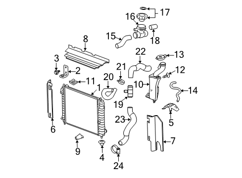 2008 Chevrolet HHR Radiator & Components Reservoir Diagram for 15940309