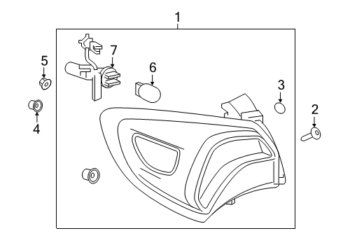 2019 Buick Envision Bulbs Tail Lamp Assembly Diagram for 84512455