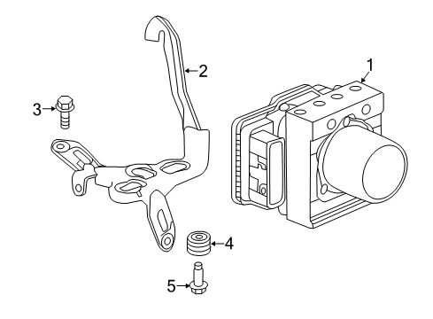 2021 Honda HR-V ABS Components Bracket, Modulator (V Diagram for 57115-T7A-000