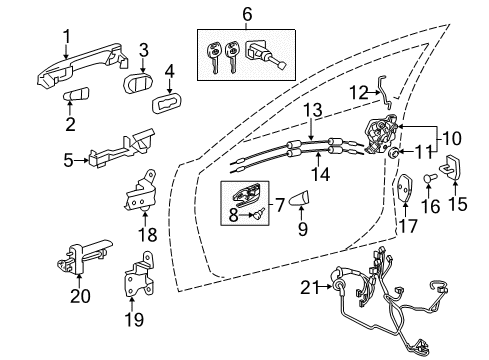 2015 Lexus ES350 Front Door Front Door Inside Handle Sub-Assembly, Left Diagram for 69206-33140-A0