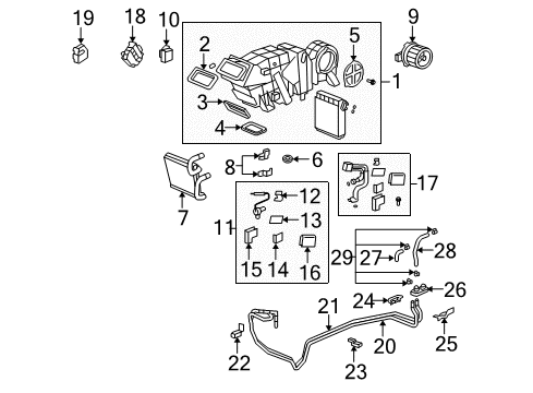 2013 Acura MDX Rear Heater Grommet, Heater Pipe Diagram for 79731-S0X-A00