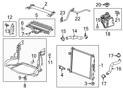 2015 Cadillac CTS Radiator & Components Reservoir Hose Diagram for 84727330