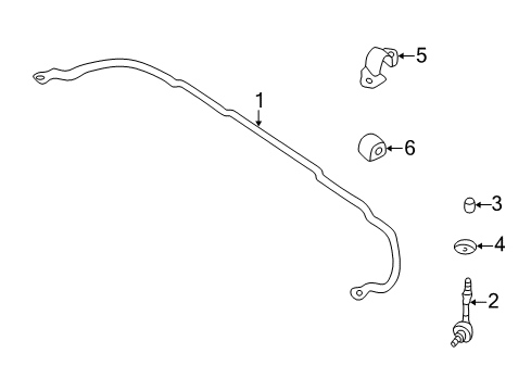 1998 Nissan Altima Stabilizer Bar & Components - Front Clamp-STABILIZER, L Diagram for 54615-5B600