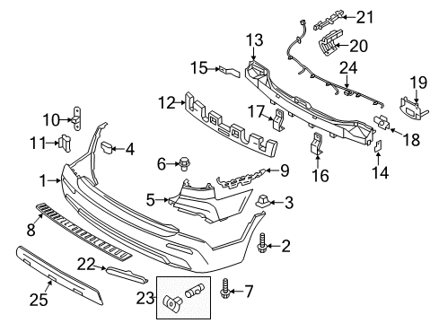 2013 Kia Sorento Rear Bumper MOULDING Assembly-Rear Bumper Diagram for 866811U000