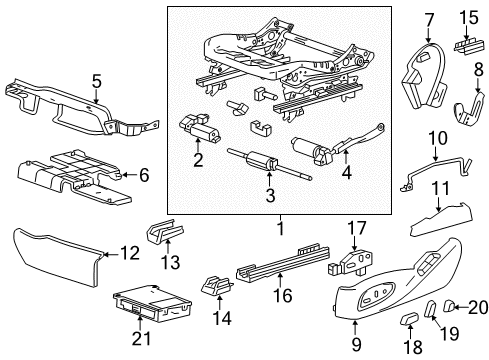 2014 Cadillac ATS Tracks & Components Lower Bracket Diagram for 22968643